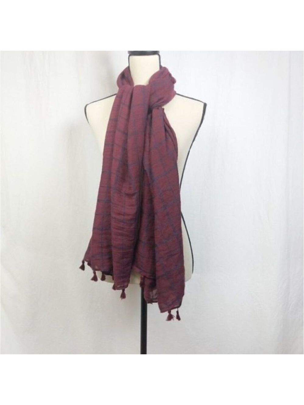 Modern Heritage Plaid Large Tassel Scarf